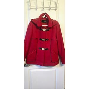 Antonio Melani Coat Women S Red Black Detachable Hood